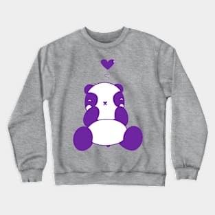 Cute Purple Panda With Heart Crewneck Sweatshirt